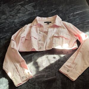 Forever 21 Light Pink Cropped Jacket
